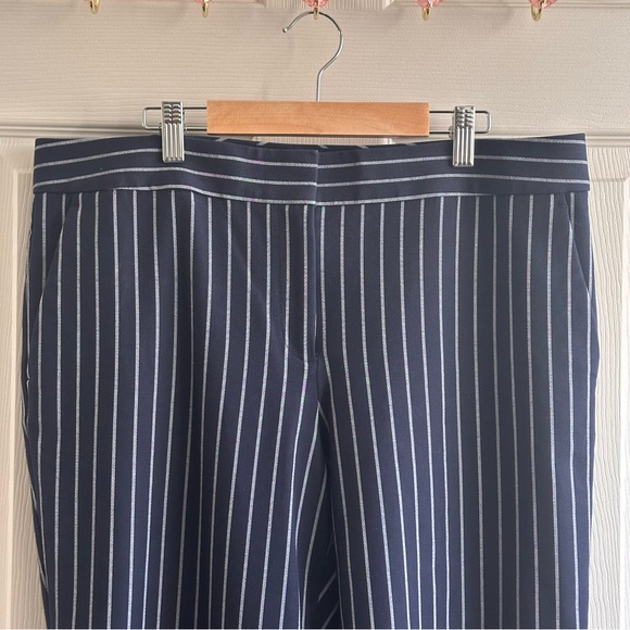 Ann Taylor Navy Striped Kate Fit Pants Women’s Size 12 Tall - Picture 4 of 8